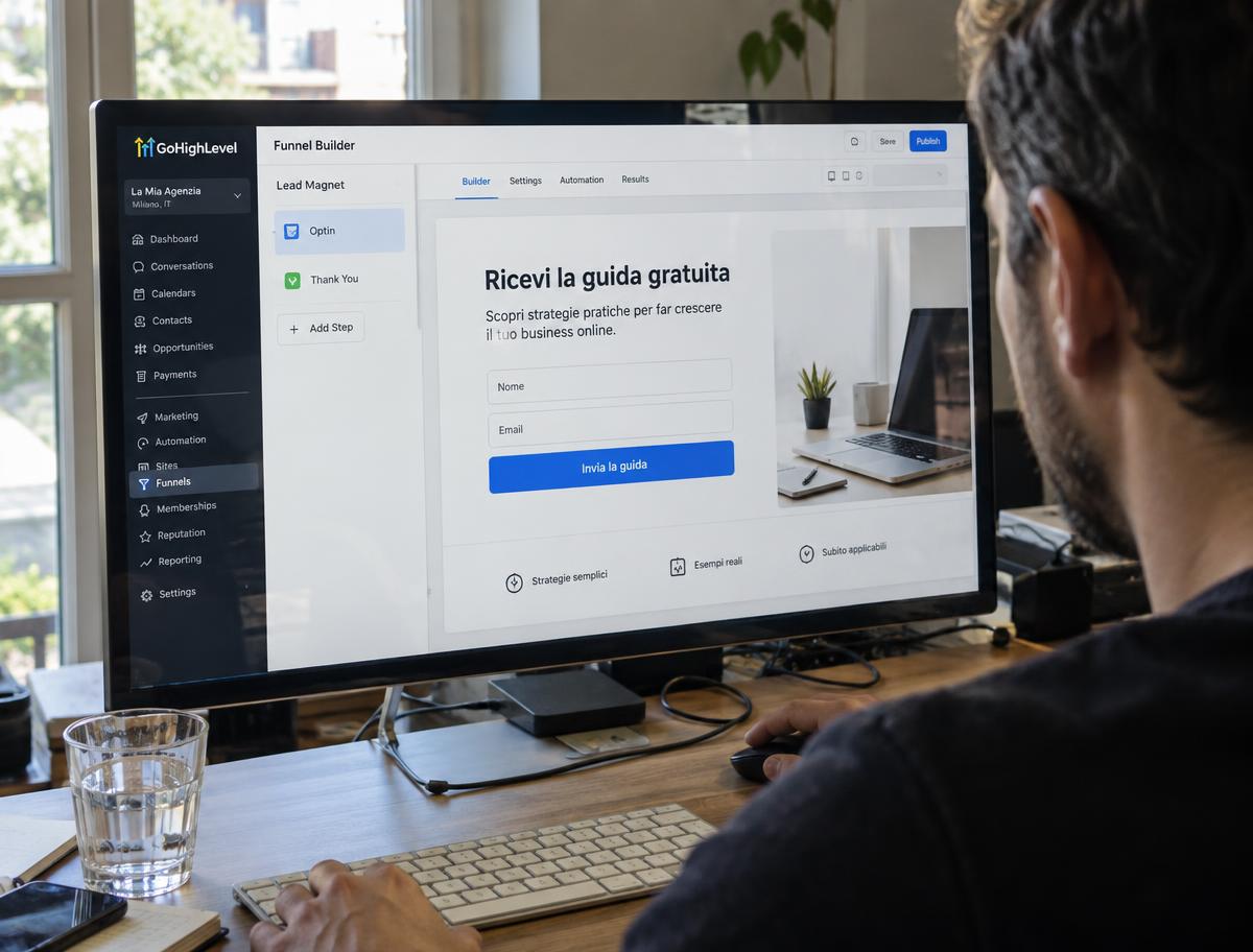 Creazione di una opt-in page nel funnel builder di GoHighLevel